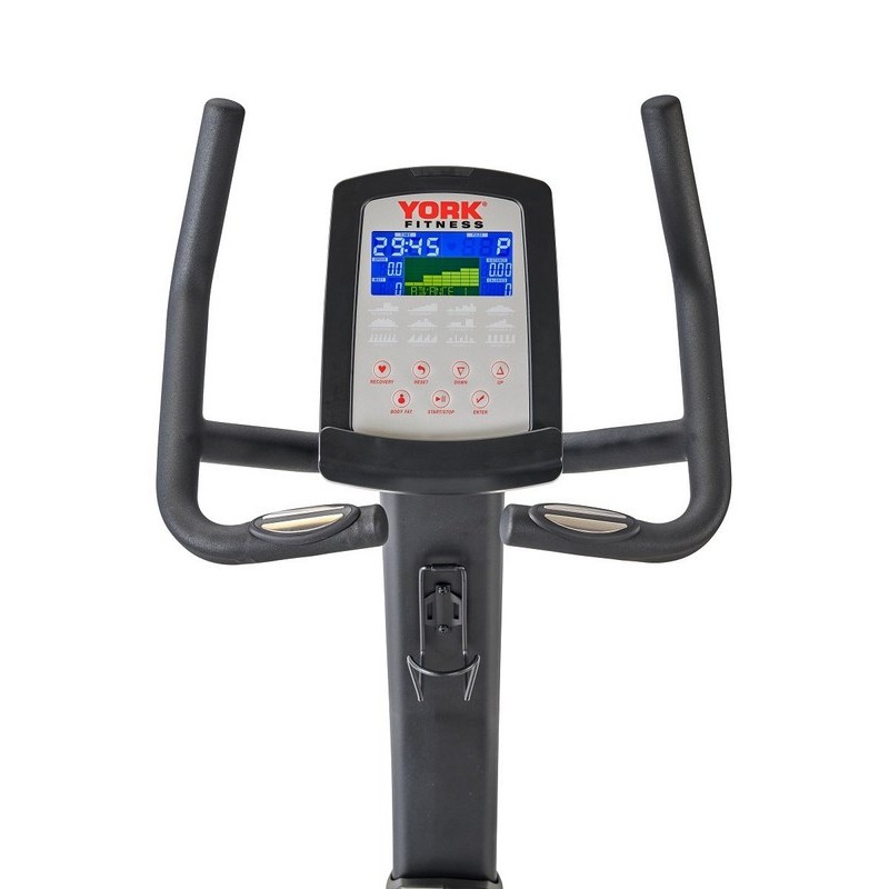 york fitness lc upright exercise bike